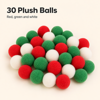 Lanceur de balles pour chat de Noël, pistolet de jeu en plastique avec 30 balles en peluche, jouet d'exercice manuel anti-ennui