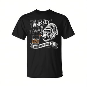 T-shirt Gorilla Whiskey con design a scimmia 'La saggezza si fa sentire' - Categoria Promozionale - Product Image 2