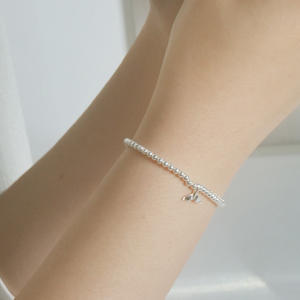 Bracciale palla d'argento ampia varietà di dimensioni disponibili eleganti accessori in argento delicato sulla pelle prodotti coreani - Product Image 3