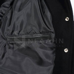 Veste Letterman surdimensionnée en faux cuir de haute qualité pour hommes, dernière conception avec col montant, respirante pour l'hiver - Product Image 4
