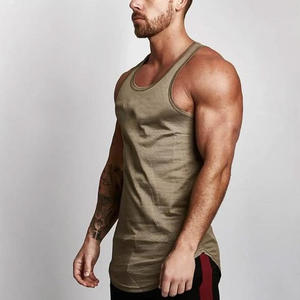 Camiseta sin mangas de gimnasio transpirable de alta calidad para hombre, logotipo personalizado, ajuste muscular, punto acanalado con decoración de insignia, secado rápido - Product Image 1