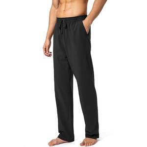 กางเกงวอร์มผ้าฝ้ายลายทางสำหรับผู้ชายกางเกงวิ่งฟิตเนสวิ่งแบบลำลองผ้ายืดเอวสูงด้านหน้าแบน - Product Image 2