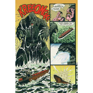 Carte postale Godzilla imprimée en offset, carte d'anniversaire en papier - Product Image 1