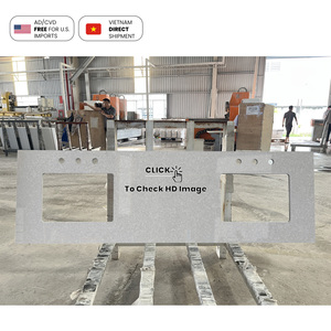 Losa de cuarzo aglomerado NV608 personalizada Artificial Carrara gris Floral Anti-decoloración losa de piedra de cuarzo - Product Image 5