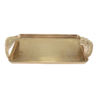 Plateau en métal fait main de haute qualité, forme rectangulaire classique polie, sûr pour les aliments, décoratif, pour le rangement et la présentation, à prix avantageux