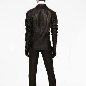 La última camisa de cuero de los hombres de la mejor calidad en colores personalizados del precio al por mayor camisa de cuero al por mayor - Product Image 4