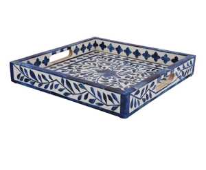 Perle d'Arabie Incrustation d'os faite à la main et plateau de service pour vadrouille Articles ménagers arabes de luxe pour tables à manger élégantes et cadeaux de fête - Product Image 1