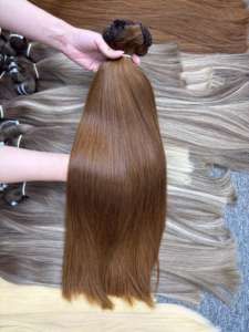 ผมต่อทำจากเส้นผมมนุษย์แท้เวียดนามสีน้ำตาลตรงธรรมชาติสุดหรู100 100% - Product Image 4