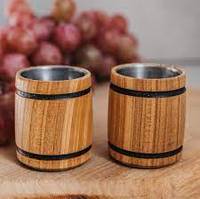 Verres à vin et à verres en bois de super qualité Tasse à eau Verre à boire en bois fait à la main avec du bois artisanal fait à la main