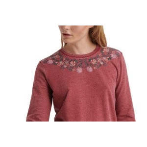 Felpa Rossa da Donna Lucky Brand Taglia XS con Collana Ricamata in Tessuto Traspirante Lavorato a Maglia - Product Image 2
