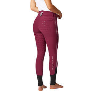 Legging ecuestre de asiento completo de cintura alta para mujer, pantalones con tuberías contrastantes, certificado SGS para montar a caballo, novedad de 2024 - Product Image 3