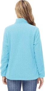 Veste polaire douce d'hiver pour femme avec fermeture à glissière et poches pratiques en coton imprimé offre chaleur et commodité - Product Image 3