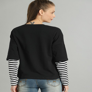 Nueva camiseta personalizada de cuello redondo y manga completa para mujer, algodón suave, personalización de color y diseño, pedidos a granel hechos en la India - Product Image 5