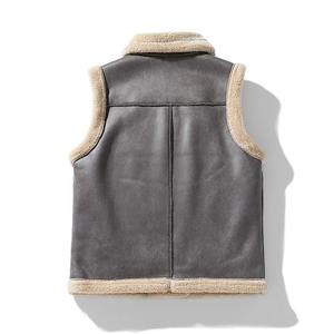 Chaleco cálido informal de cuero para hombre, chaleco grueso para exteriores de invierno, chaqueta elegante sin mangas para clima frío, moda - Product Image 4