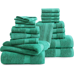 Certified Pet-Friendly Cotton Bath <b>Towel</b> Set Ultra Soft Absorbent Quick-Drying 550 GSM <b>Towels</b> for Home & Spa Emerald - Product Image 2