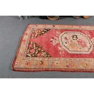 Tapis Vintage en Laine Turque Classique Rouge Marron 5.2 X 8.2ft Large Surface Rectangle Patchwork Design Support en Latex pour Entrée Couloir - Product Image 3