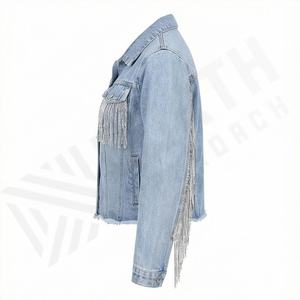 Chaqueta Vaquera para Mujer a Precio Económico, Corte Ajustado, Otoño, Algodón Crudo, Alta Calidad, Moda, Estilo Urbano - Product Image 3