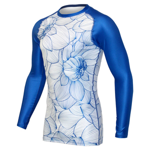 Hombres MMA Rash Guard Antibacteriano Poliéster/Nylon Compresión Manga Larga Logotipo Personalizado Imprimir para Jiu-Jitsu Boxeo BJJ - Product Image 3