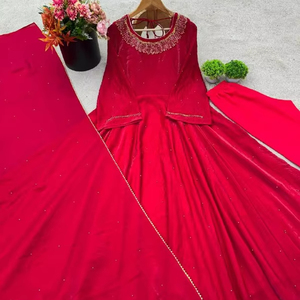 FATEMA FASHION Nuevo Vestido de Novia Indio de Diseñador Salwar Kameez Paquistaní Estilo Bollywood para Fiesta de Secado Rápido, Ajuste Regular, Todas las Estaciones, Tejido Pesado - Product Image 6