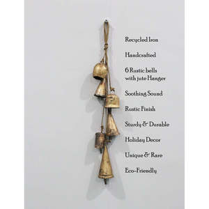 Set of 5 Rustic Iron Metal Bells 45 cm Hanging Chime Mobile <b>Strings</b> Novelty & Creative Indoor & Outdoor <b>Garden</b> Dcor - Product Image 3