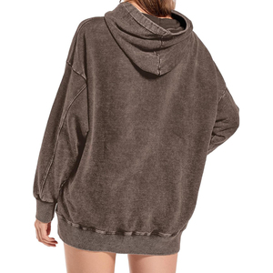Sweats à capuche d'hiver pour femmes entièrement personnalisés avec logo à l'avant couleurs personnalisées tissu 100% coton durable vente en gros - Product Image 3