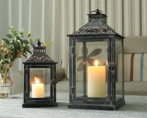 Nouveau Style Tea Light Métal Lanterne Jardin Patio Bougeoir Vintage Inspiré Look pour Intérieur Extérieur Décoration de La Maison - Product Image 3