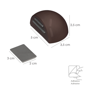 Butée de porte adhésive avec aimant, marron - Product Image 2