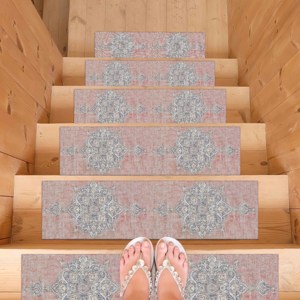 Soft Tones Printed Rug: Modern, Chenille, <b>Machine</b> Washable, Personalized,<b>Step</b> Rug - Product Image 4