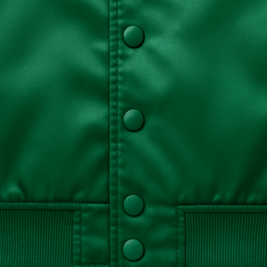 Veste universitaire en satin personnalisée de qualité supérieure | Bomber haute brillance avec broderie et logo chenille | Vente en gros d'usine OEM/ODM - Product Image 3