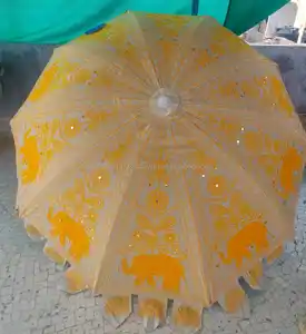 Indian Handmade Garden Elephant embroidery Home Decor Outdoor Sun Protect Umbrella Wedding Garden Umbrella