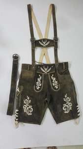 Shemax Trachten Shorts pour hommes Lederhosen Shaded Grey OEM Custom New Bavarian Oktoberfest Lederhosen - Product Image 4