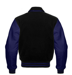 Chaqueta Universitaria Personalizada de Alta Calidad para Hombre, Cómoda, Talla Grande, Cuerpo de Lana, Mangas de Cuero, Estilo Informal, Colores Personalizados - Product Image 2
