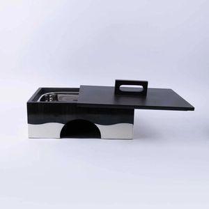 Casserole chauffante en noir et blanc d'aspect moderne de forme rectangulaire Hotpot de buffet de nouveau style pour la cuisine à domicile - Product Image 6