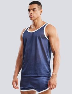 เสื้อกล้ามเล่นฟิตเนสแขนกุดตาข่ายระบายอากาศได้ดีเสื้อกล้ามบาสเก็ตบอลพิมพ์ลายโลโก้ได้ตามต้องการ - Product Image 5