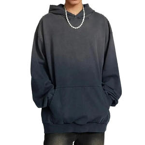 New Latest Men's Hoodies Baggy Style Acid Wash 100% Cotton Solid Fleece Embroidered Breathable Custom Logo OEM <b>Service</b> - Product Image 5