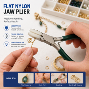 Flat Nylon Jaw Pliers 5 Inch Jewelry Making Tool Non Scratch Precision Pliers <b>Wire</b> Wrapping <b>Craft</b> Tool 14mm Jaw - Product Image 6