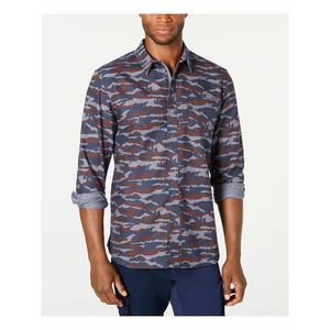 Chemise décontractée pour homme American Ran, 100% coton popeline, respirante, confortable, imprimée, col classique, taille moyenne - Product Image 1