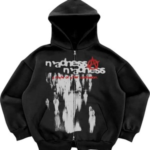 Vente en gros de sweats à capuche Y2K pour hommes et femmes, sweats à capuche streetwear surdimensionnés à la mode, logo personnalisé, fournisseur de vêtements de mode de style vintage - Product Image 2