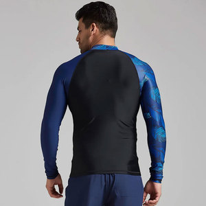 Camisa de compresión con estampado de sublimación personalizada de alta calidad para hombres, manga larga, secado rápido, talla grande, Fitness Rash Guard para hombres - Product Image 2