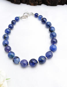 Cuentas Ovaladas Lisas de Iolita de 6 Pulgadas Naturales para la Elaboración de Joyería Fina, Pulsera de Piedras Preciosas - Product Image 1