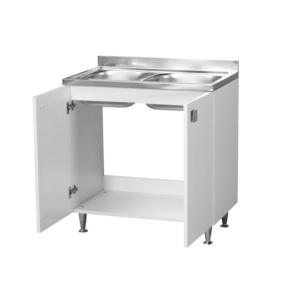 Stainless Steel Single Bowl <b>Kitchen</b> Sink <b>Cabinet</b> 80x50x87 cm Brushed Finish for Hotel Use - Product Image 2