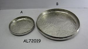 Decorative Round Textured Aluminum Centerpiece Tray Round Hammered Thali Food Serving Tray Food Contact <b>Safe</b> - Product Image 3