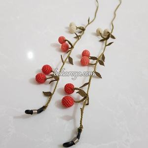 Piezas de anteojos İğne Oyası Kiraz Gözlük İpi Turuncu-Krem - Product Image 1