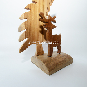 Árbol de Navidad decorativo con ciervos Artesanías de madera hechas a mano para árbol de Navidad Decoración del hogar - Product Image 5