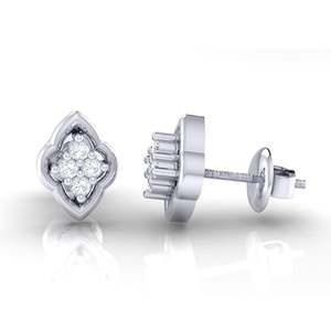 ต่างหูทองคำแท้ 14K/18K ประดับเพชรแท้ 8 เม็ด ดีไซน์หรูหรา น้ำหนักรวม 0.07 กะรัต - Product Image 3