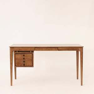 Bureau de travail moderne en noyer de 140 cm, bureau d'ordinateur minimaliste en bois, bureau de travail à domicile, table d'étude - Product Image 2