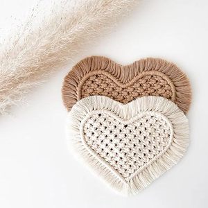 Posavasos de macramé blanco hechos a mano, manteles individuales de algodón para Decoración de mesa bohemia y estilo moderno para el hogar - Product Image 2