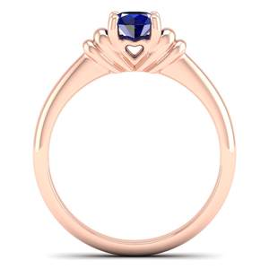 Anillo Solitario de Plata de Ley 925 con Moissanita, Corte Redondo, 0.5 Quilates, Gema de Zafiro Azul, Joyería para Mujer, Precio al por Mayor REYES - Product Image 4