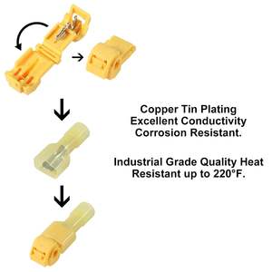 ขั้วต่อสายไฟแบบ T-Tap อลูมิเนียม 480 ชิ้น/240 คู่/กล่อง แบบปอกสายเองได้ ต่อเร็ว ฉนวนหุ้ม ขั้วต่อไฟฟ้า ตัวผู้ ชุบทองเหลือง - Product Image 3