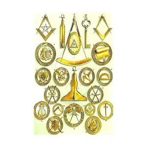 ROYAL AND SELECT MASTERS MIEMBROS PECHO JOYA Joyas DE LOS Grandes Oficiales DE LA Gran Logia de Inglaterra Masonic Regalia Poster